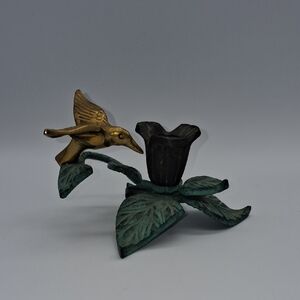 Vtg Andrea by Sadek's Brass Bird W/Flower Incense Burner